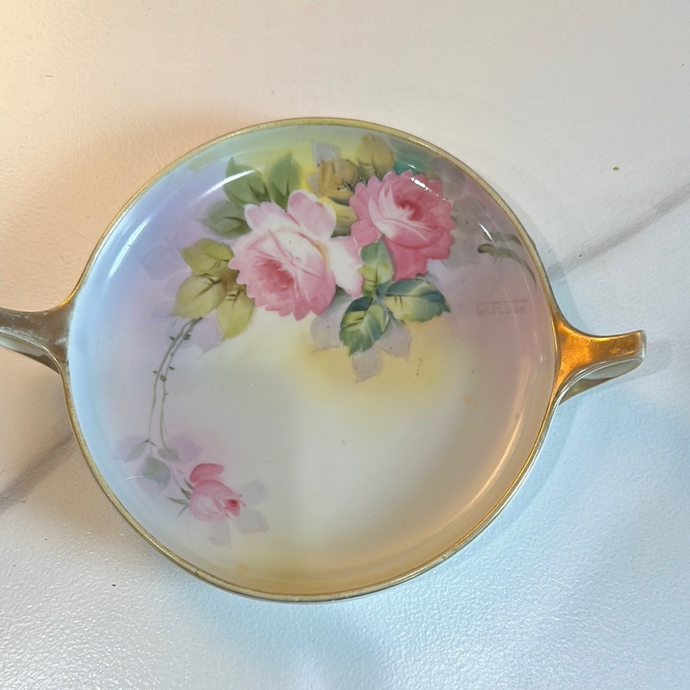 Pink and Gold Floral Decor Dish